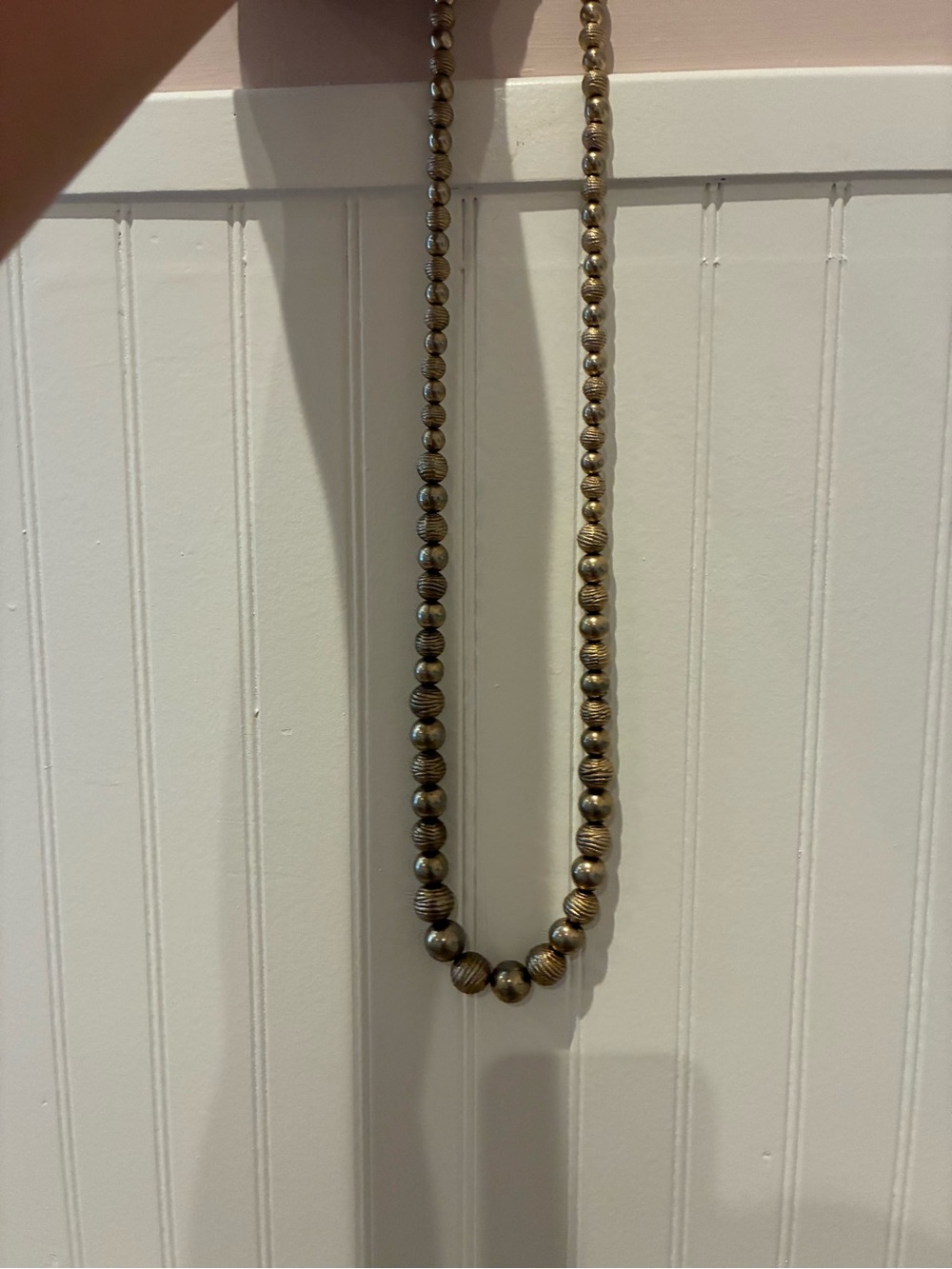 Handcrafted Beaded Necklace in Antique Gold